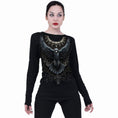 Bild in Galerie-Betrachter laden, Langarm-T-Shirt Spiral Raven Skull