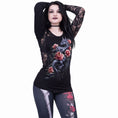 Load image into Gallery viewer, Long-sleeved T-shirt Spiral Dragon Rose Slant