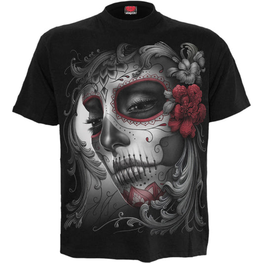 T-shirt Spiral Skull Roses