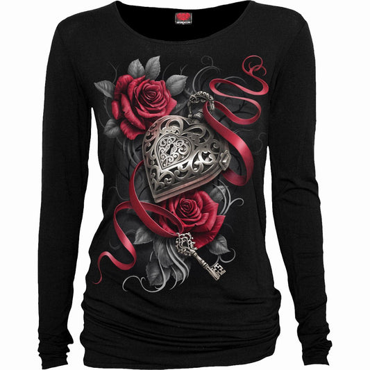 Long-sleeved T-shirt Spiral Heart Locket
