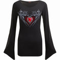 Bild in Galerie-Betrachter laden, Langärmliges T-Shirt Spiral Bat's Heart
