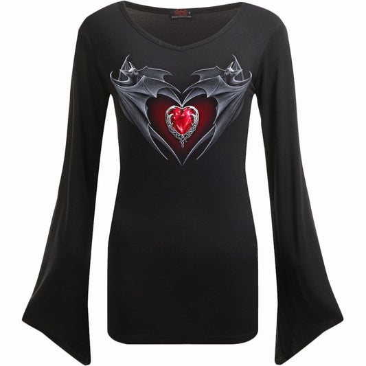 Long-sleeved T-shirt Spiral Bat's Heart
