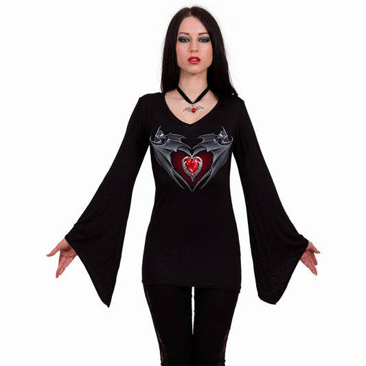 Long-sleeved T-shirt Spiral Bat's Heart