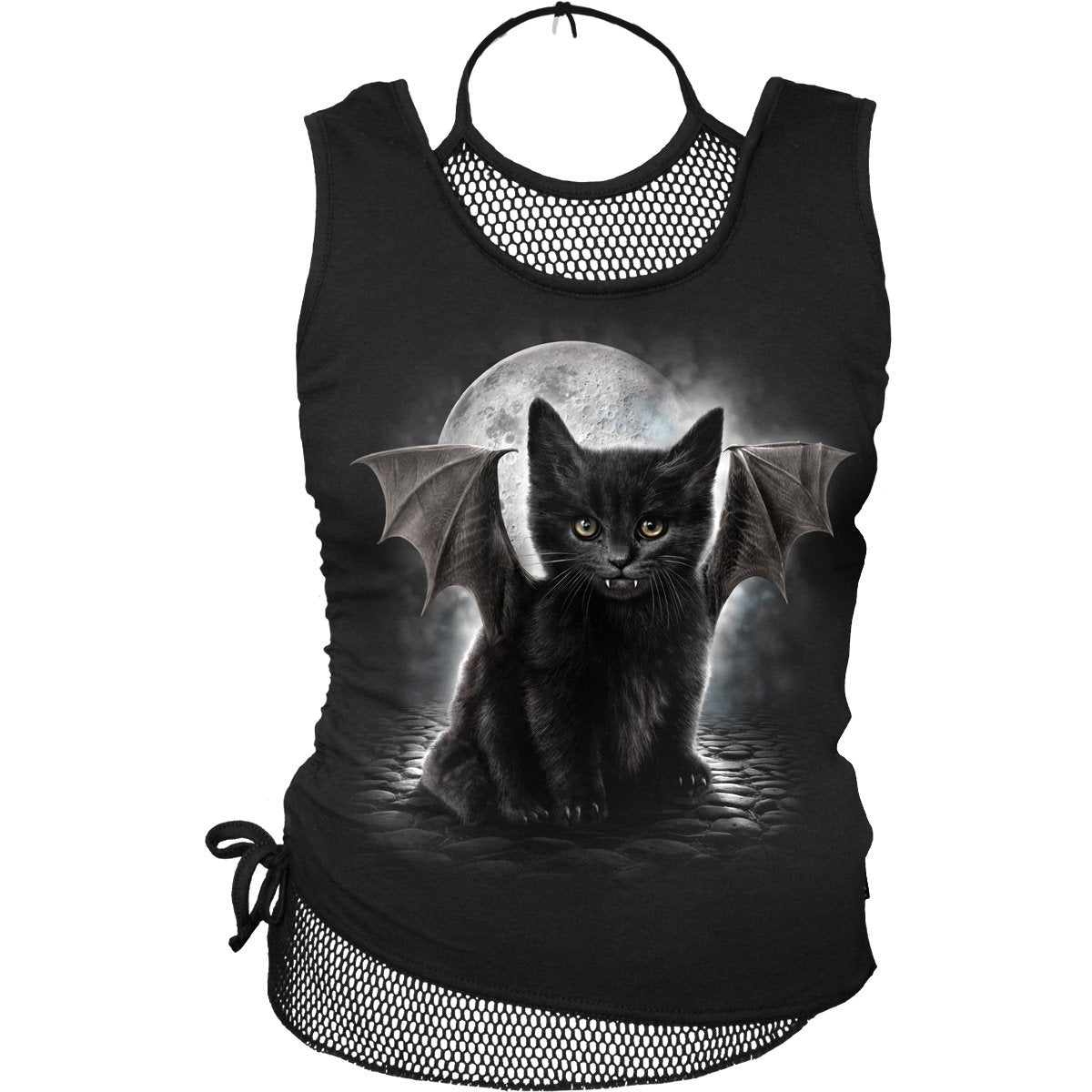 Tanktop Spirale Fledermaus Katze