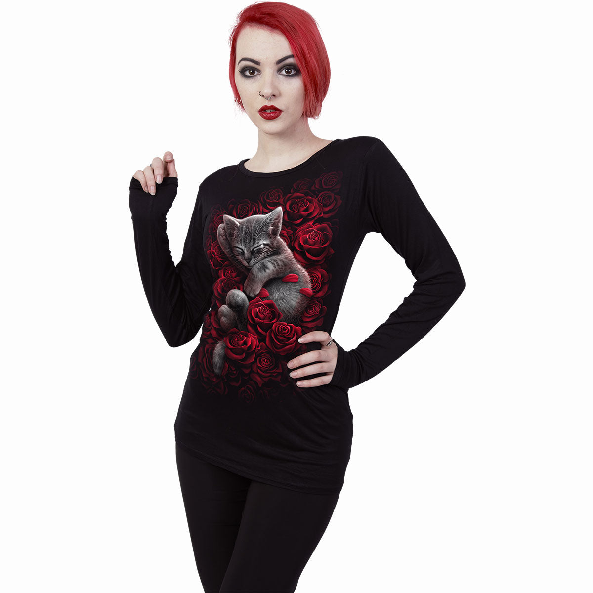 Langarm-T-Shirt Spiral Bed Of Roses
