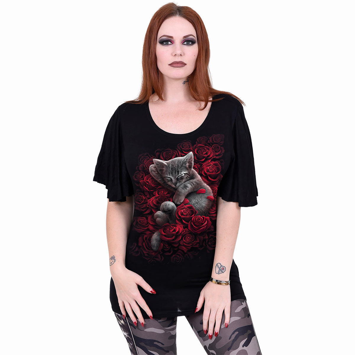 Oberteile - Kurzarm-Shirt „Spiral Bed Of Roses“