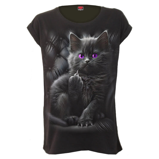 Tops - Short Sleeve Spiral Cattitude