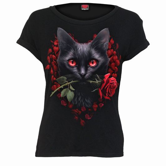 Tops - Short Sleeve Spiral Cat's Love