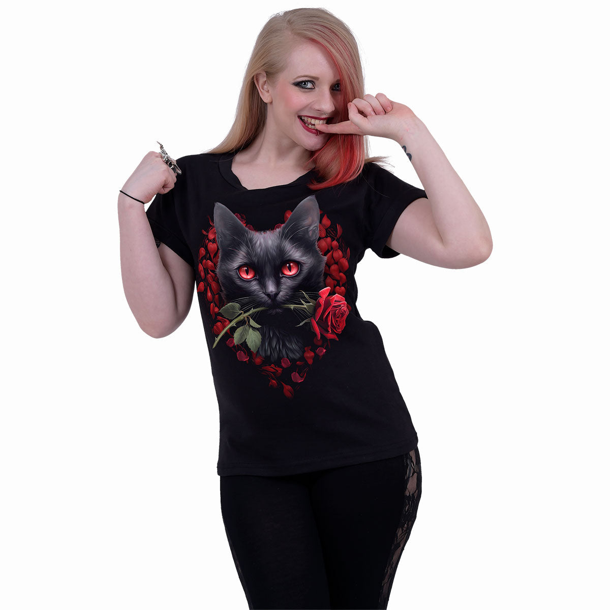 Tops - Short Sleeve Spiral Cat's Love