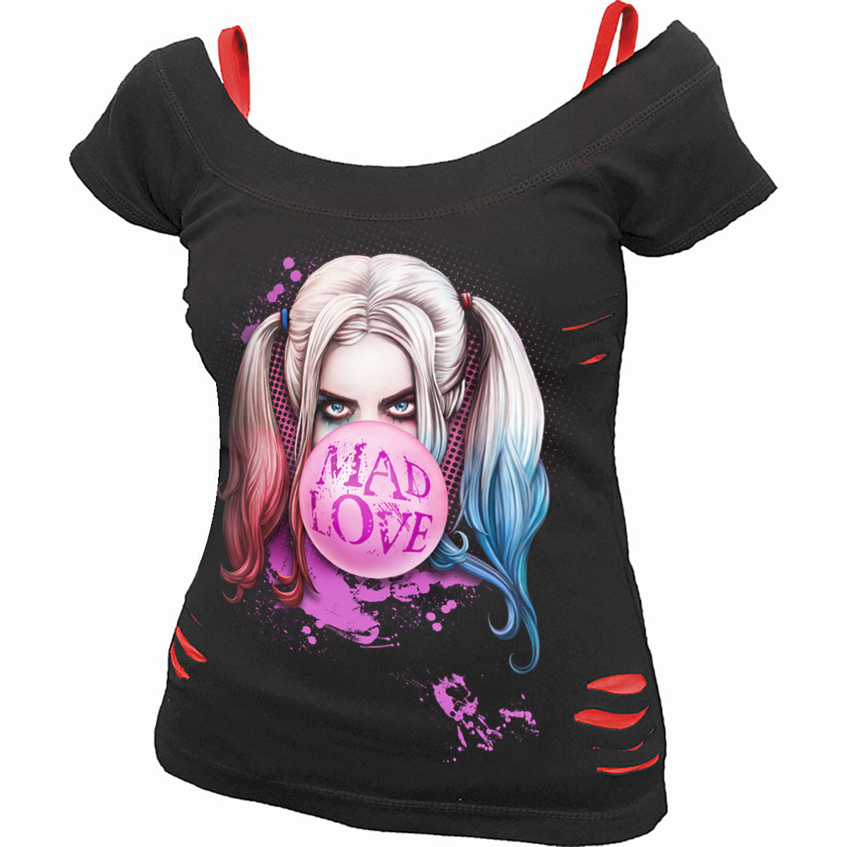 Oberteile – Kurzärmeliges Spiral Harley Quinn