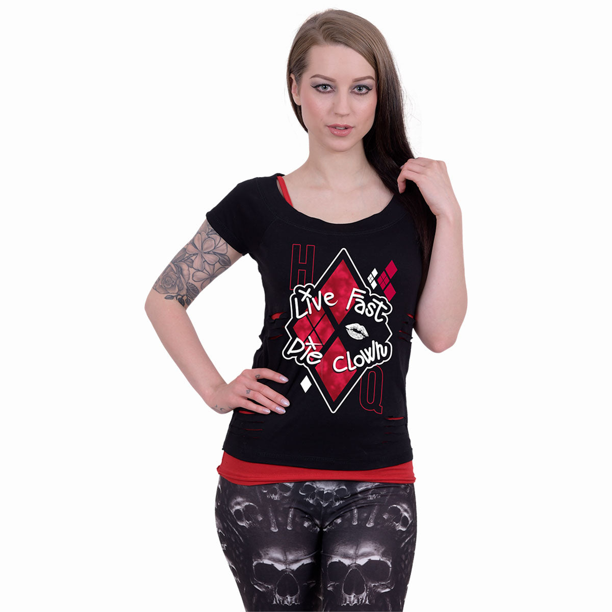 Oberteile – Kurzarm Spiral Harley Quinn
