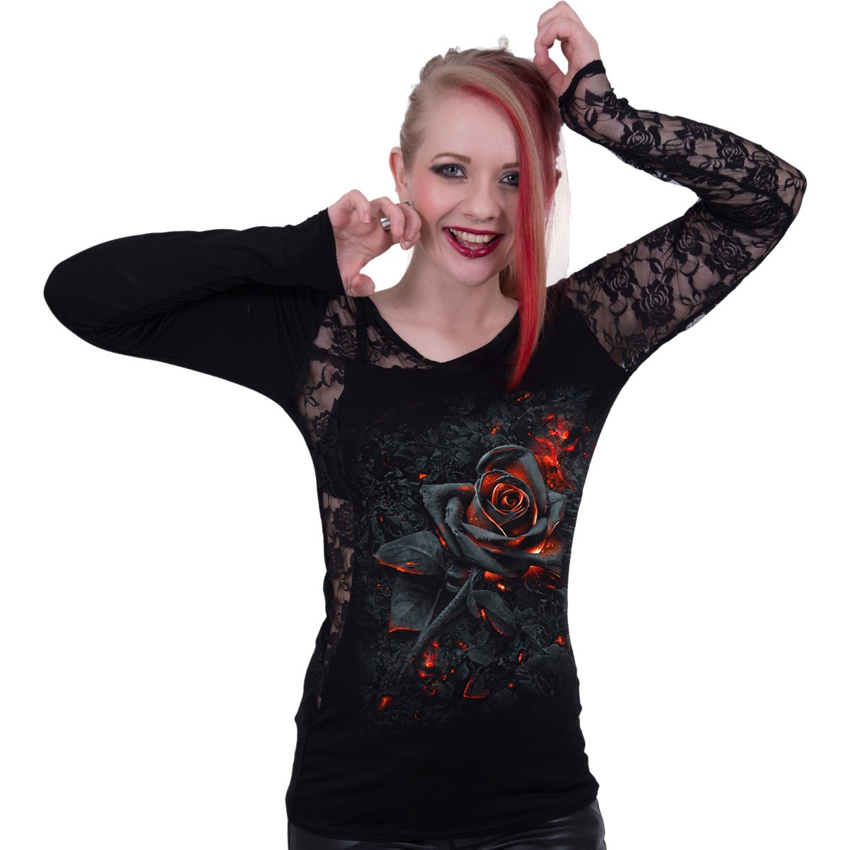 Langarmshirt Spiral Burnt Rose