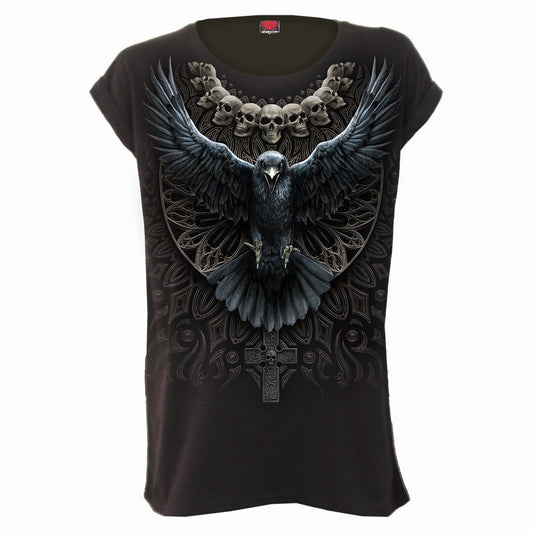 Oberteile – Kurzarm Spiral Raven Skull