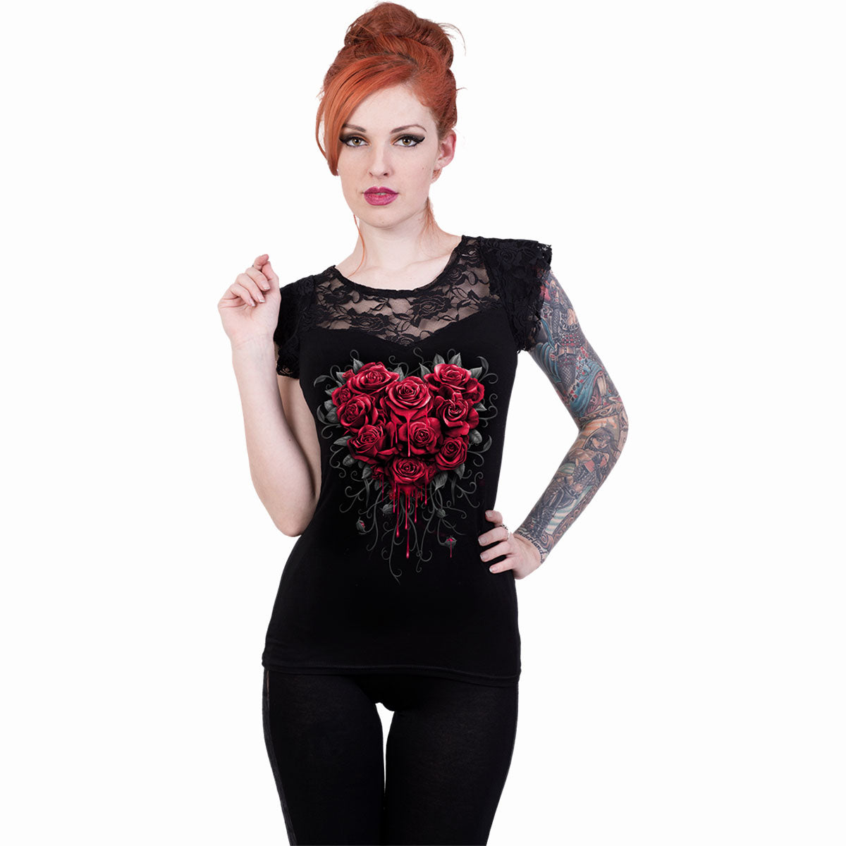 Oberteile – Kurzarm-Spiral-Bleeding Heart