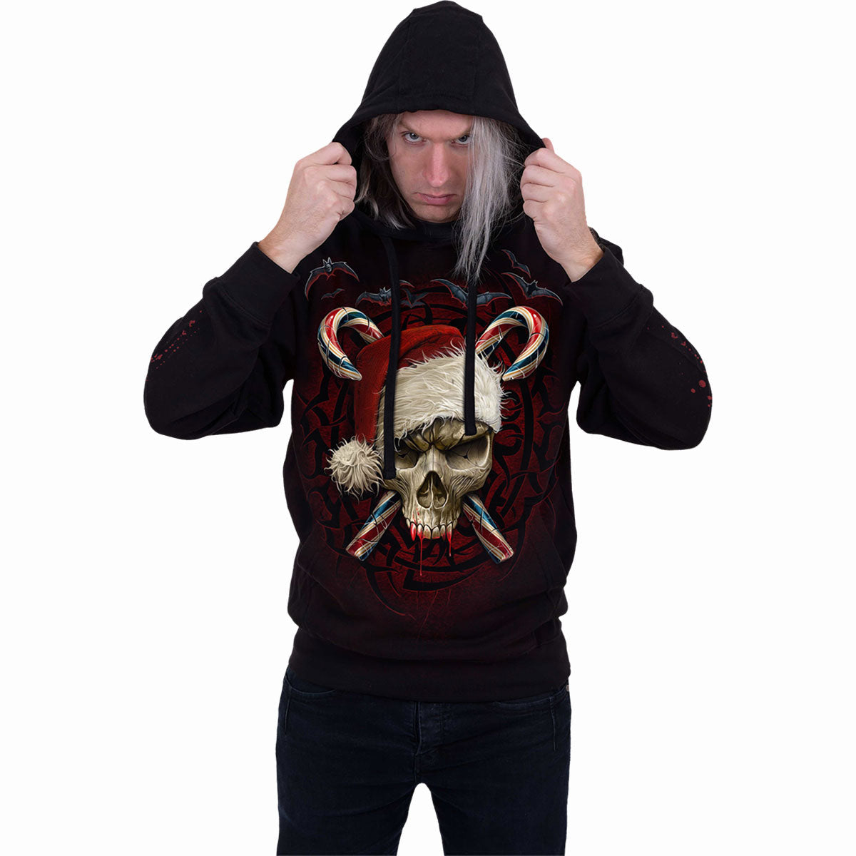 Kapuzenpullover Spirale Zuckerstange Weihnachtsmann