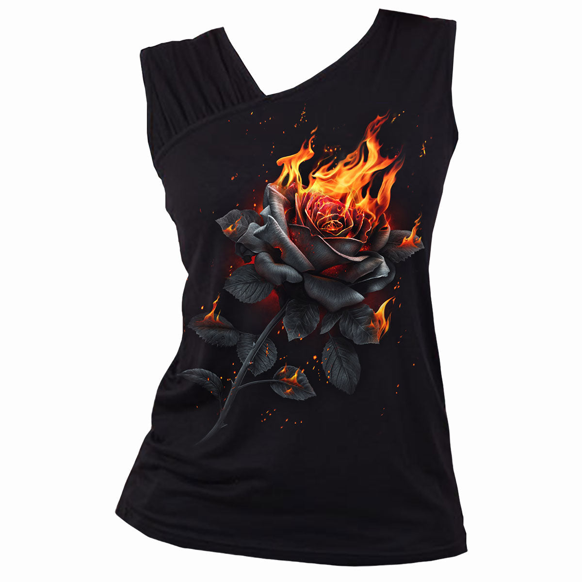 Tanktop Spiralförmige Flammenrose