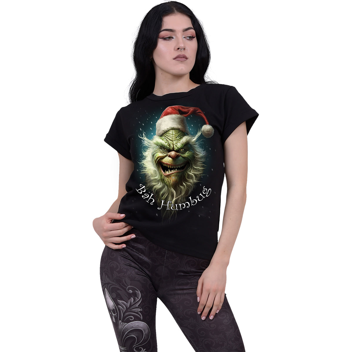 Tops - Short Sleeve Spiral Bah Humbug