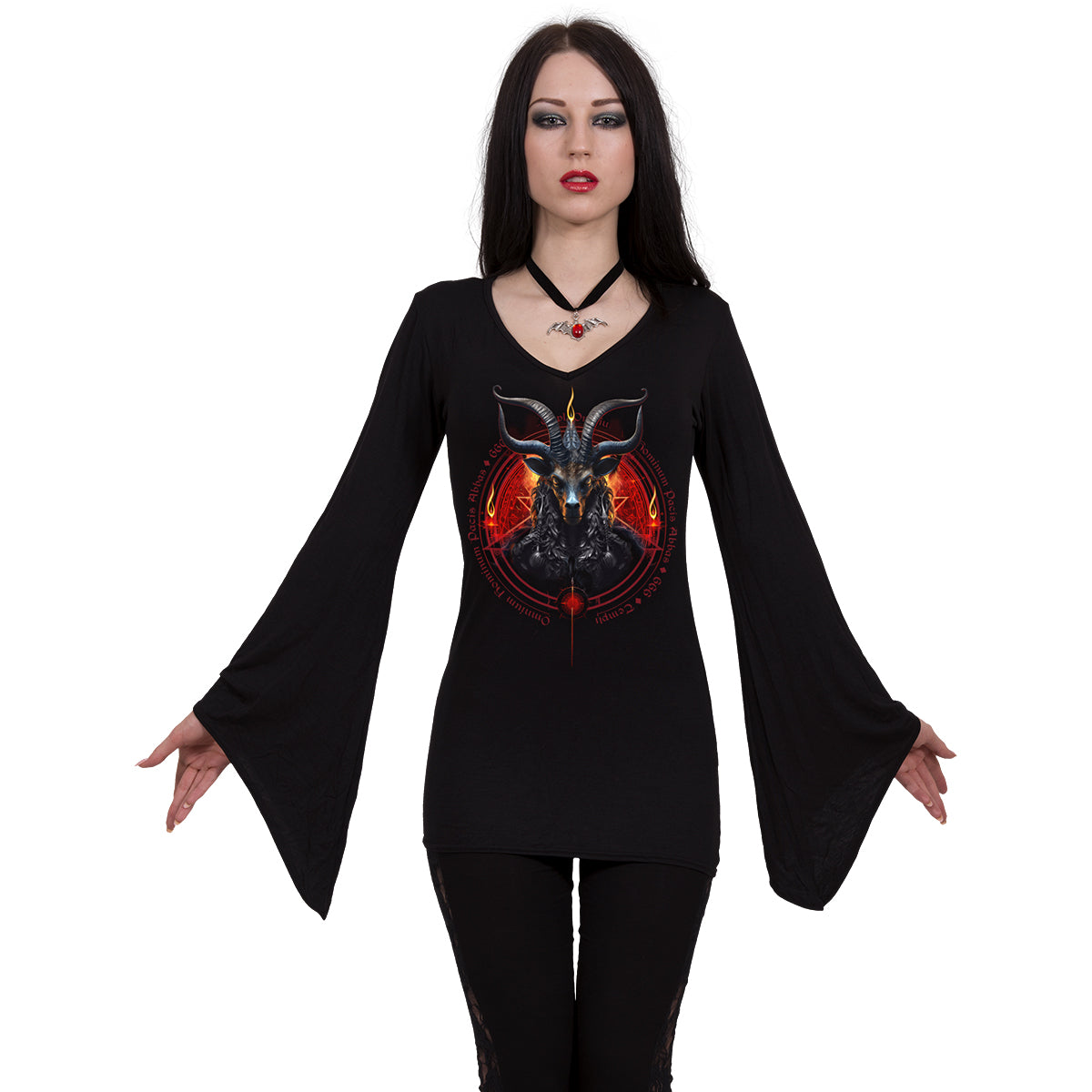 Langärmliges T-Shirt Spiral Baphomet