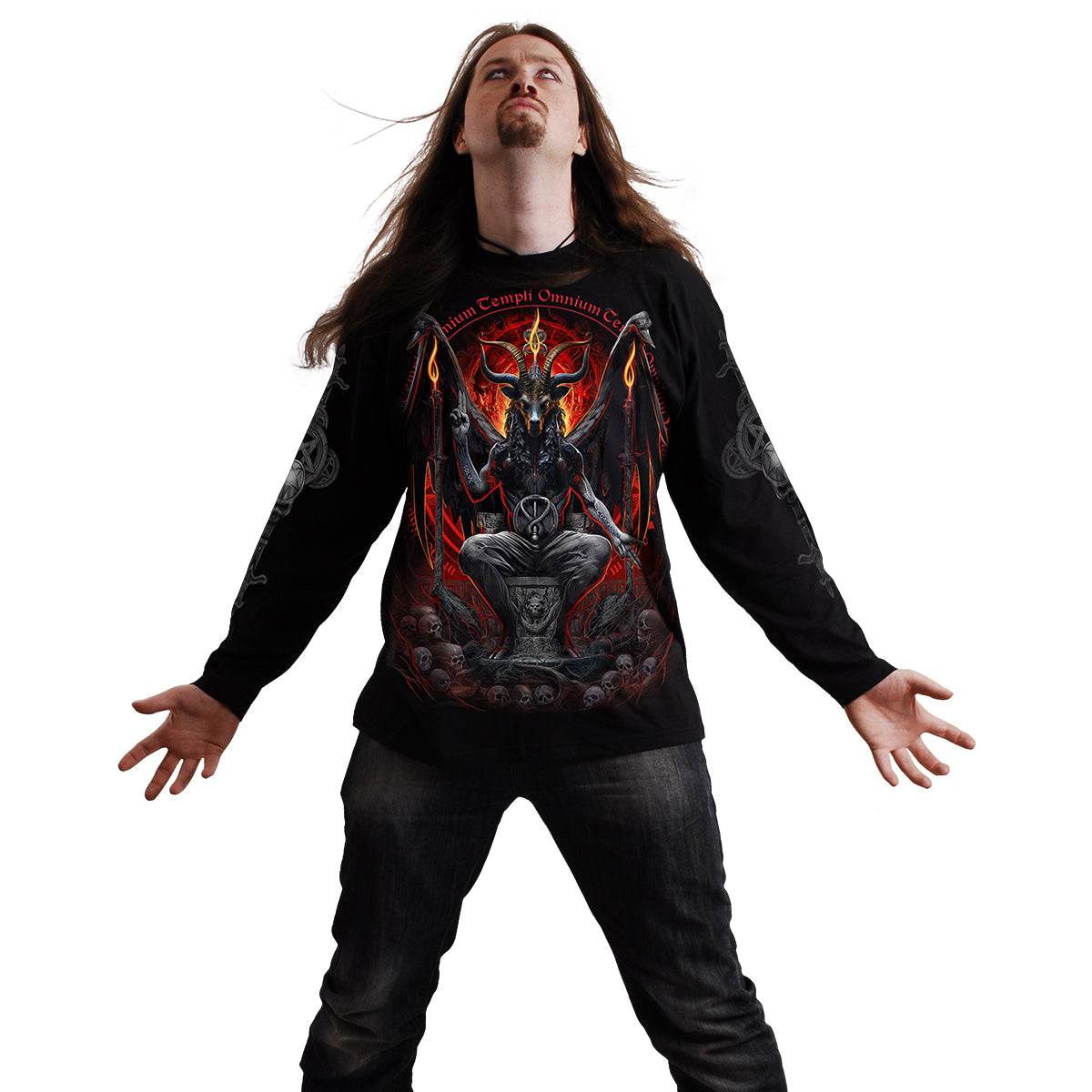 Langarmshirt Spiral Baphomet