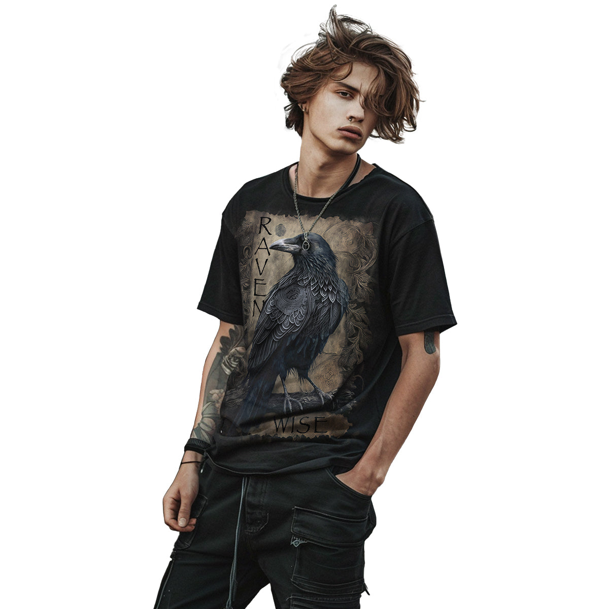 T-shirt Spiral Raven Wise
