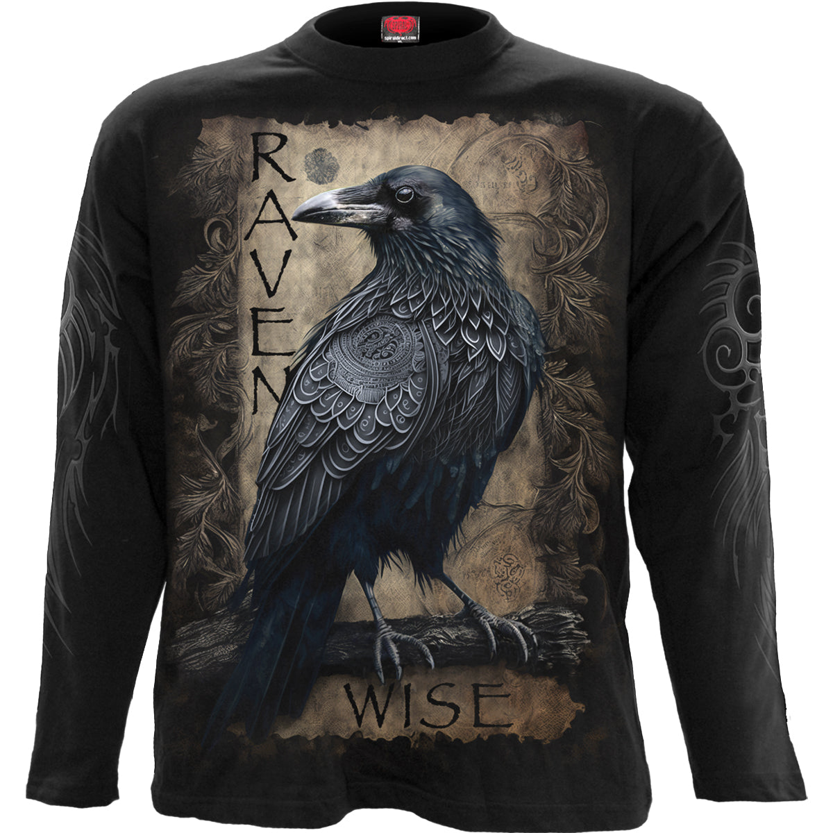 Long-sleeved T-shirt Spiral Raven Wise
