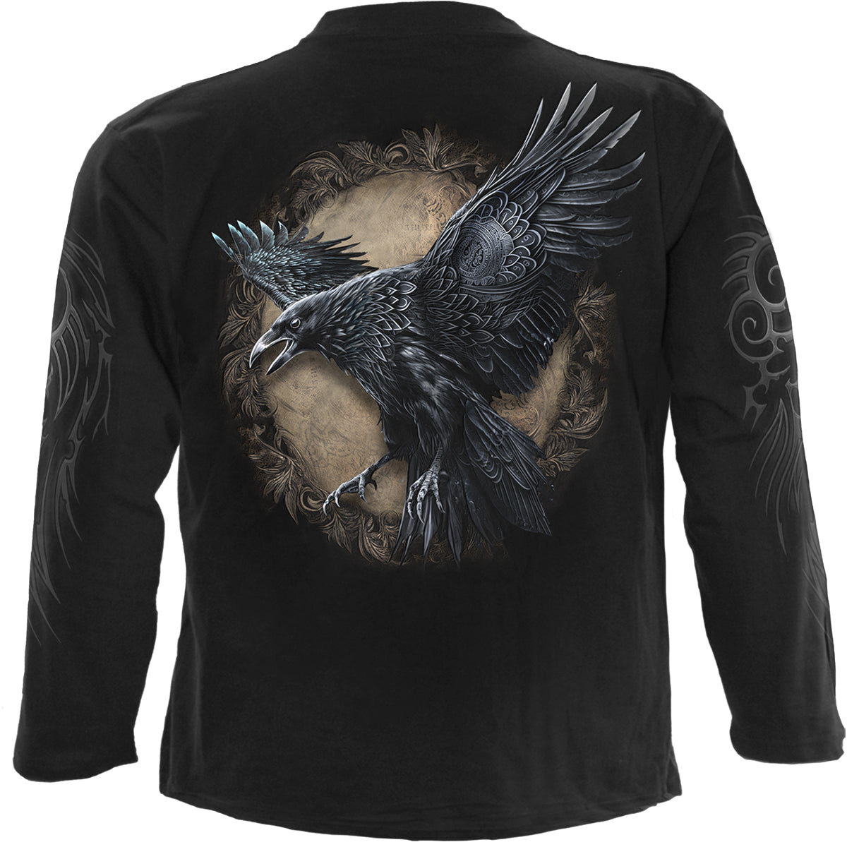 Long-sleeved T-shirt Spiral Raven Wise