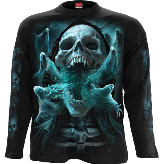 Long-sleeved T-shirt Spiral Ghost Skull