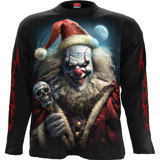 Long-sleeved T-shirt Spiral Santa Clown
