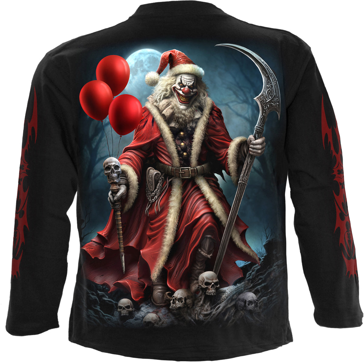 Langarm-T-Shirt Spiral Santa Clown