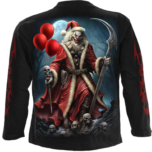 Long-sleeved T-shirt Spiral Santa Clown