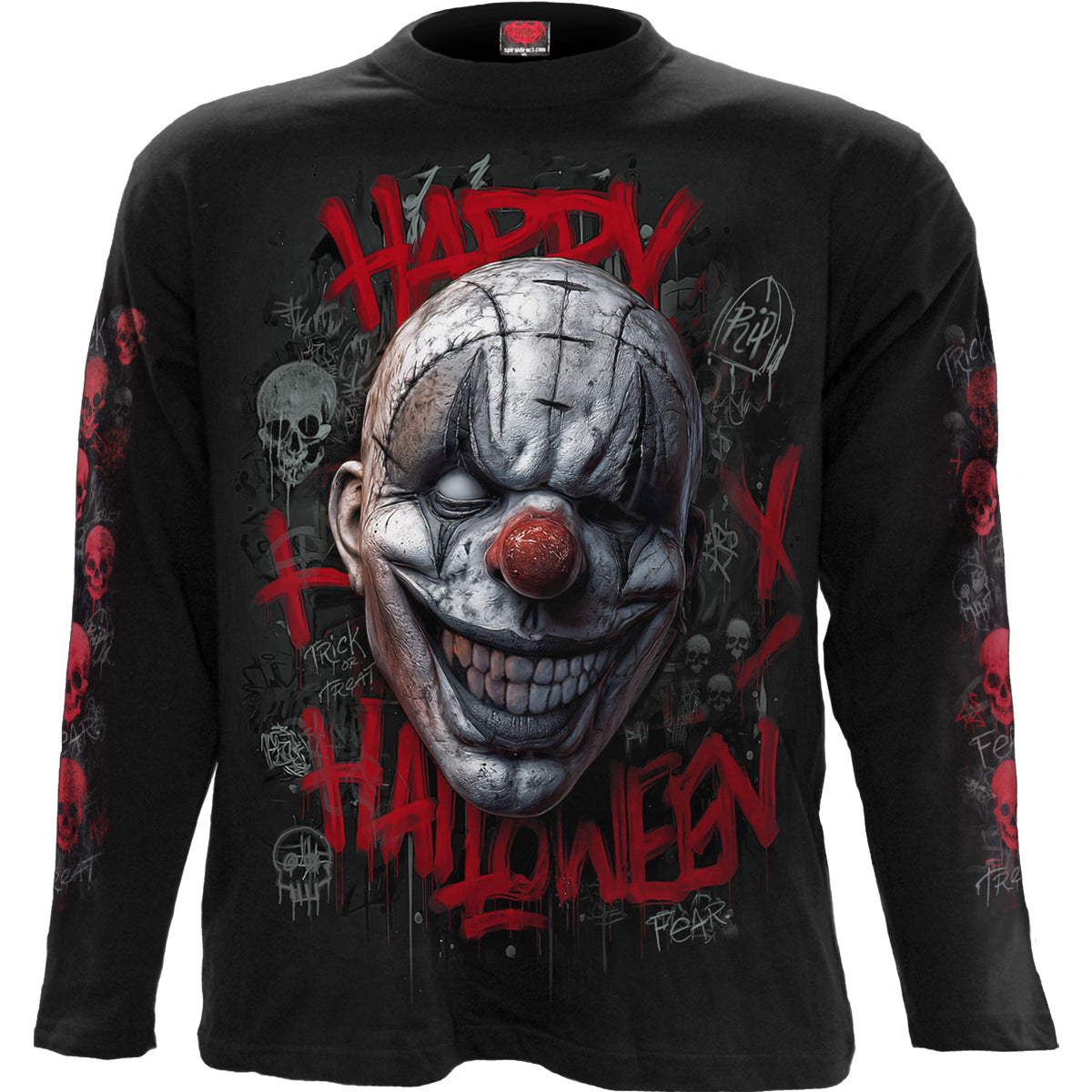 Long-sleeved T-shirt Spiral Happy Horroween