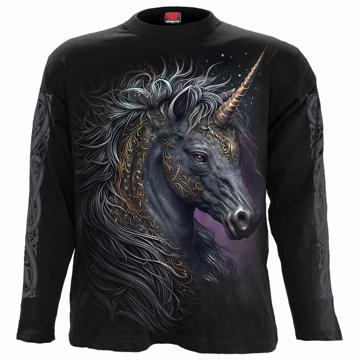 Langarmshirt Spiral Celtic Unicorn