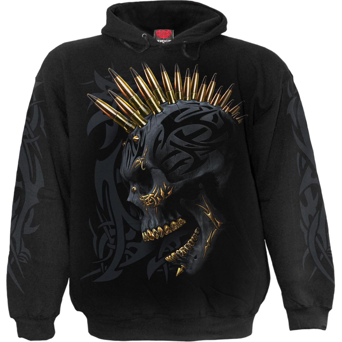 Kapuzenpullover Spirale Schwarz Gold