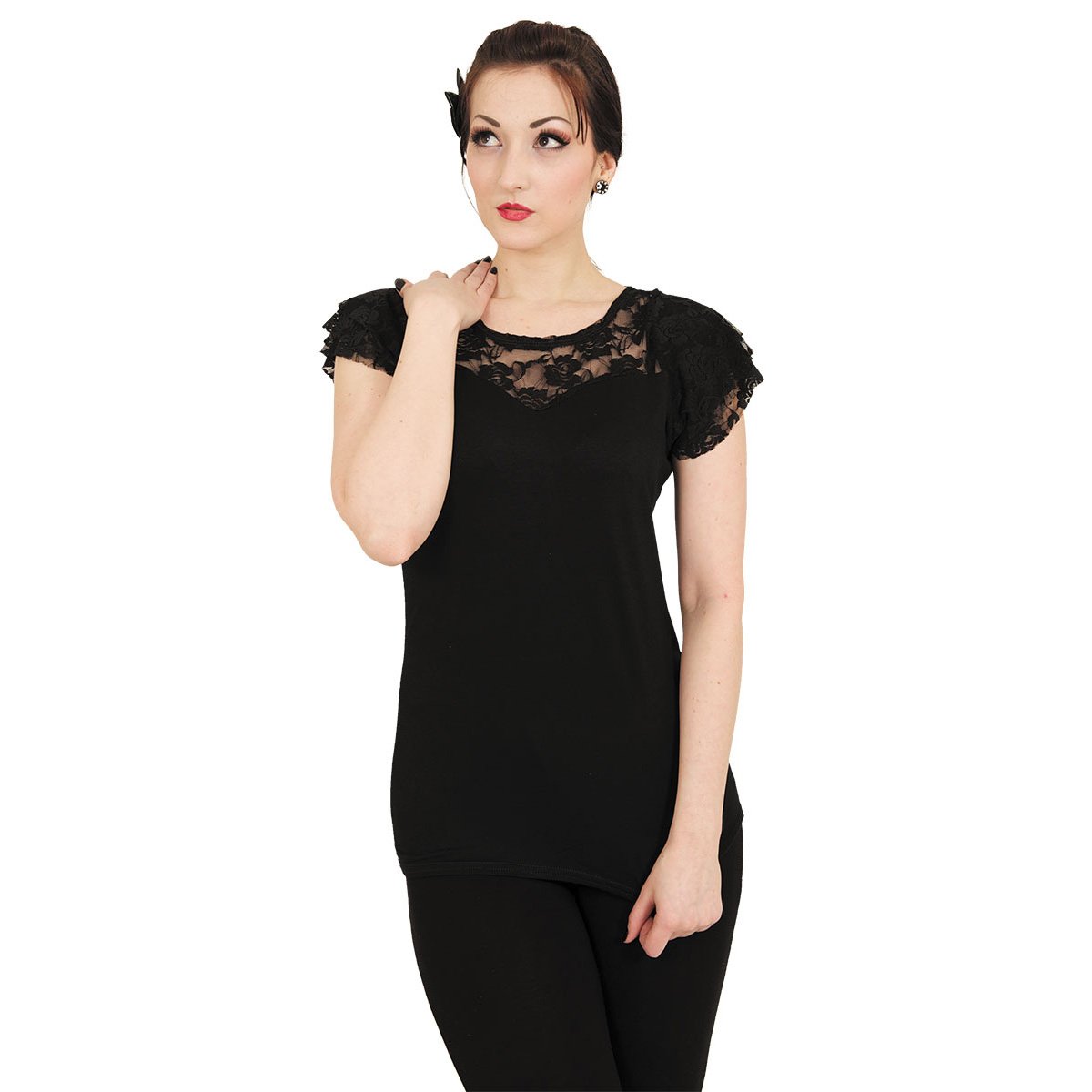 Oberteile - Kurzärmeliges Spiralförmiges Gothic-Elegance