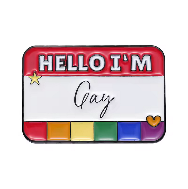 Pin Hallo, ich bin schwul.