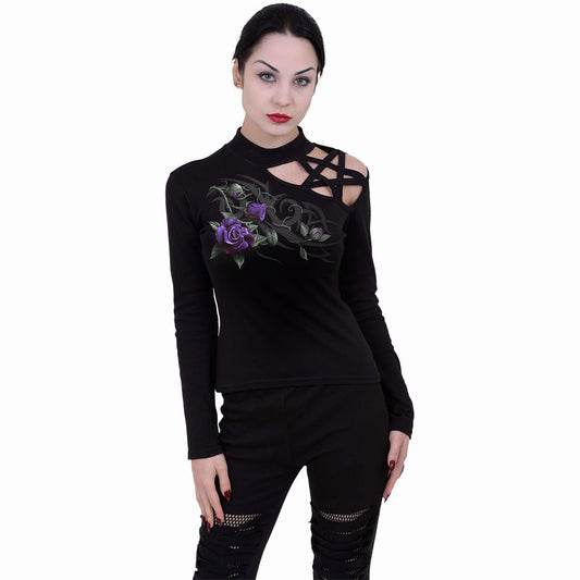 Long-sleeved T-shirt Spiral Tribal Rose