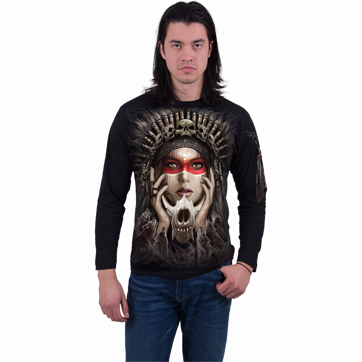 Langarm-T-Shirt Spiral Cry Of The Wolf