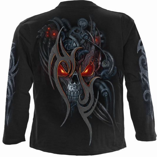 Langarm-T-Shirt Spiral Steampunk Skull