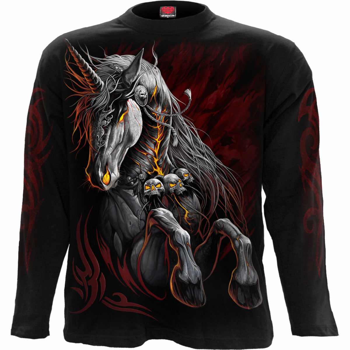 Long-sleeved T-shirt Spiral Infernal Unicorn