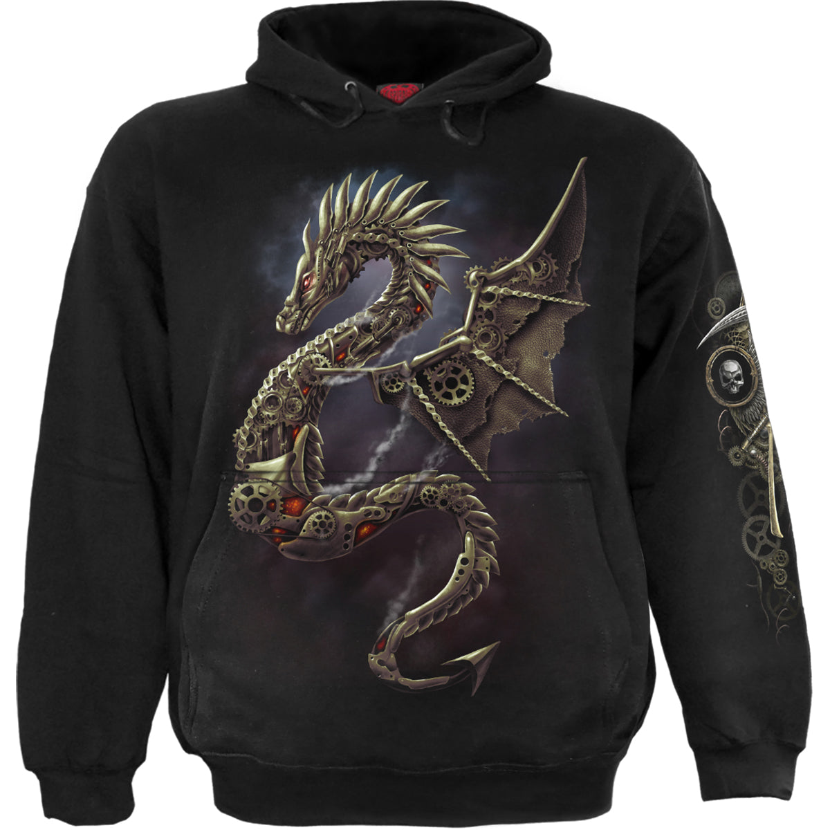 Kapuzenpullover Spiraldrache Zahnräder