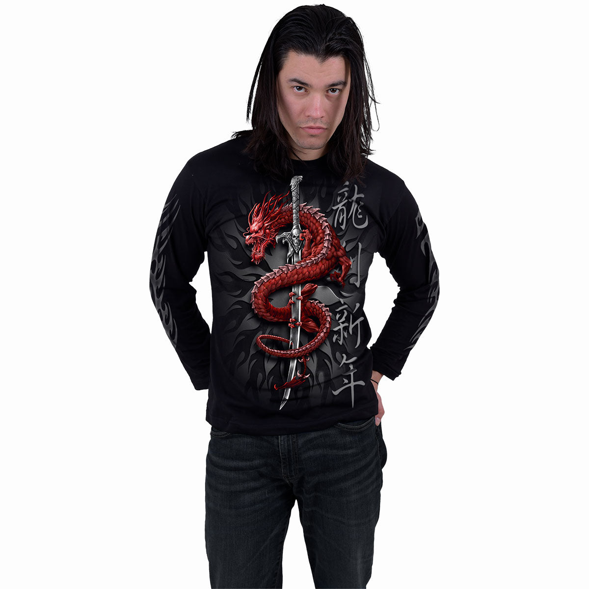 Langärmliges T-Shirt Spiral Oriental Dragon