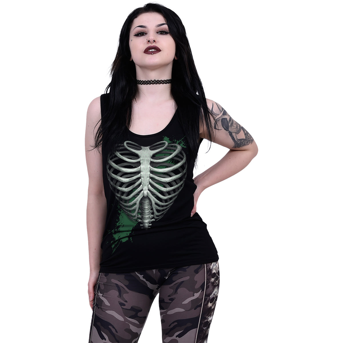 Tank Top Spiral Heart Ribs