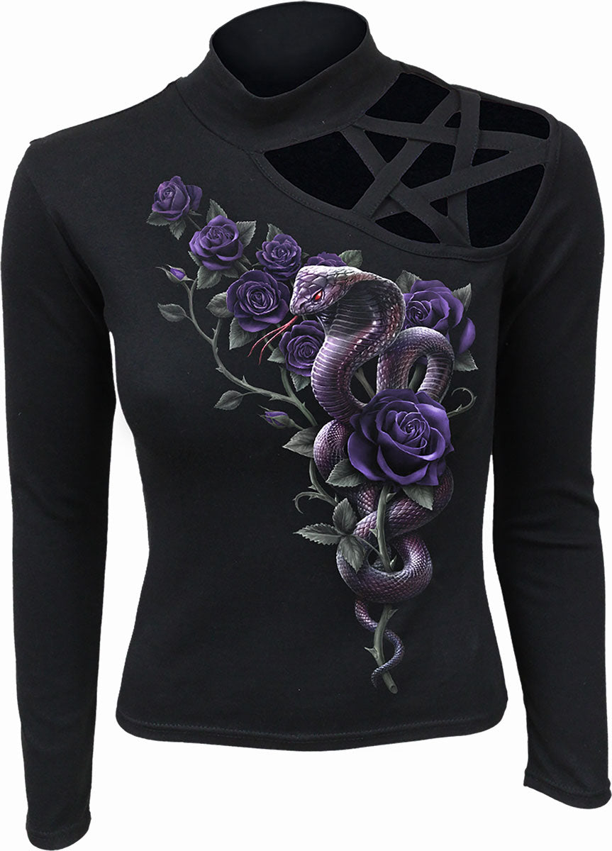 Langarm-T-Shirt Spiral Cobra Roses