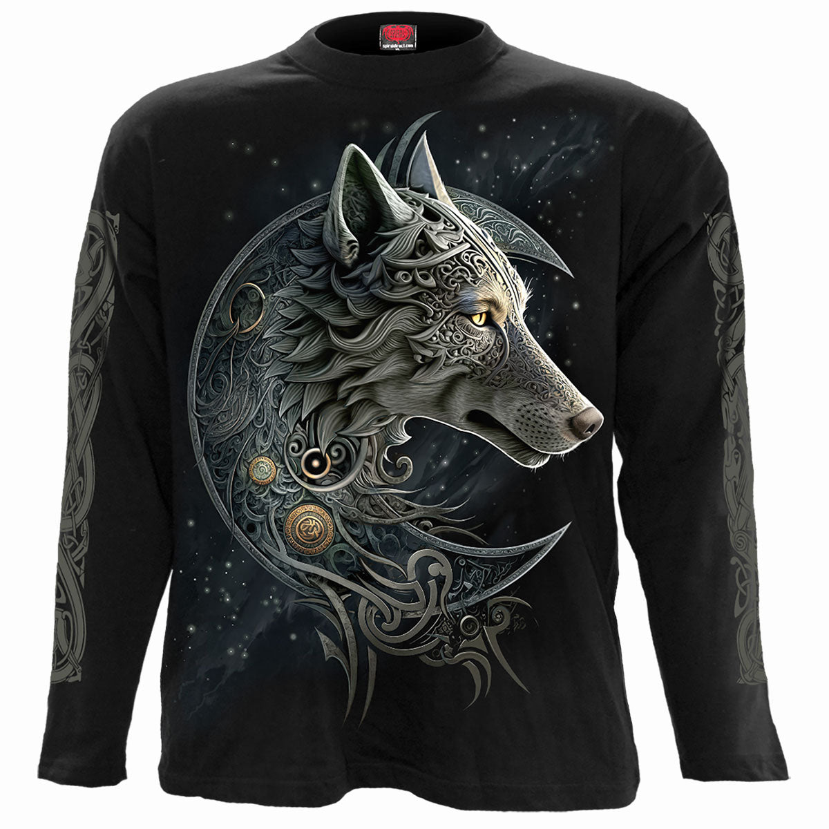 Langärmeliges T-Shirt Spiral Celtic Wolf