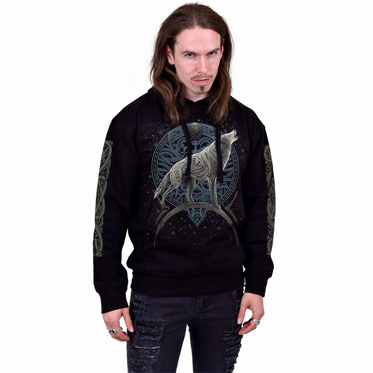 Kapuzenpullover Spiral Celtic Wolf