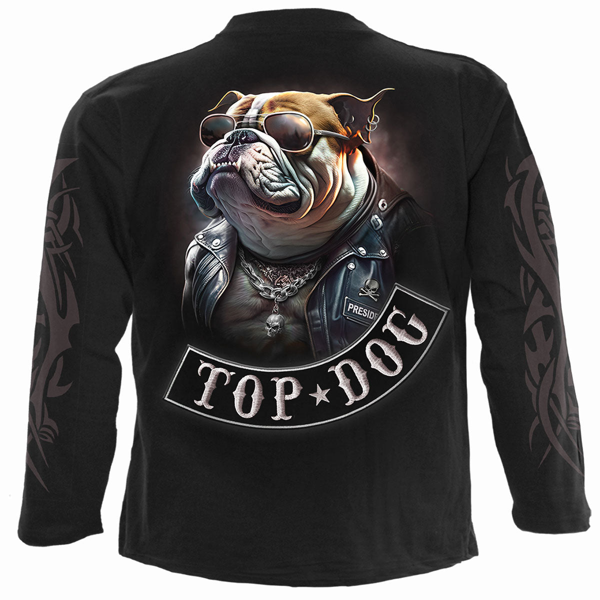 Long-Sleeved T-shirt Spiral Top Dog