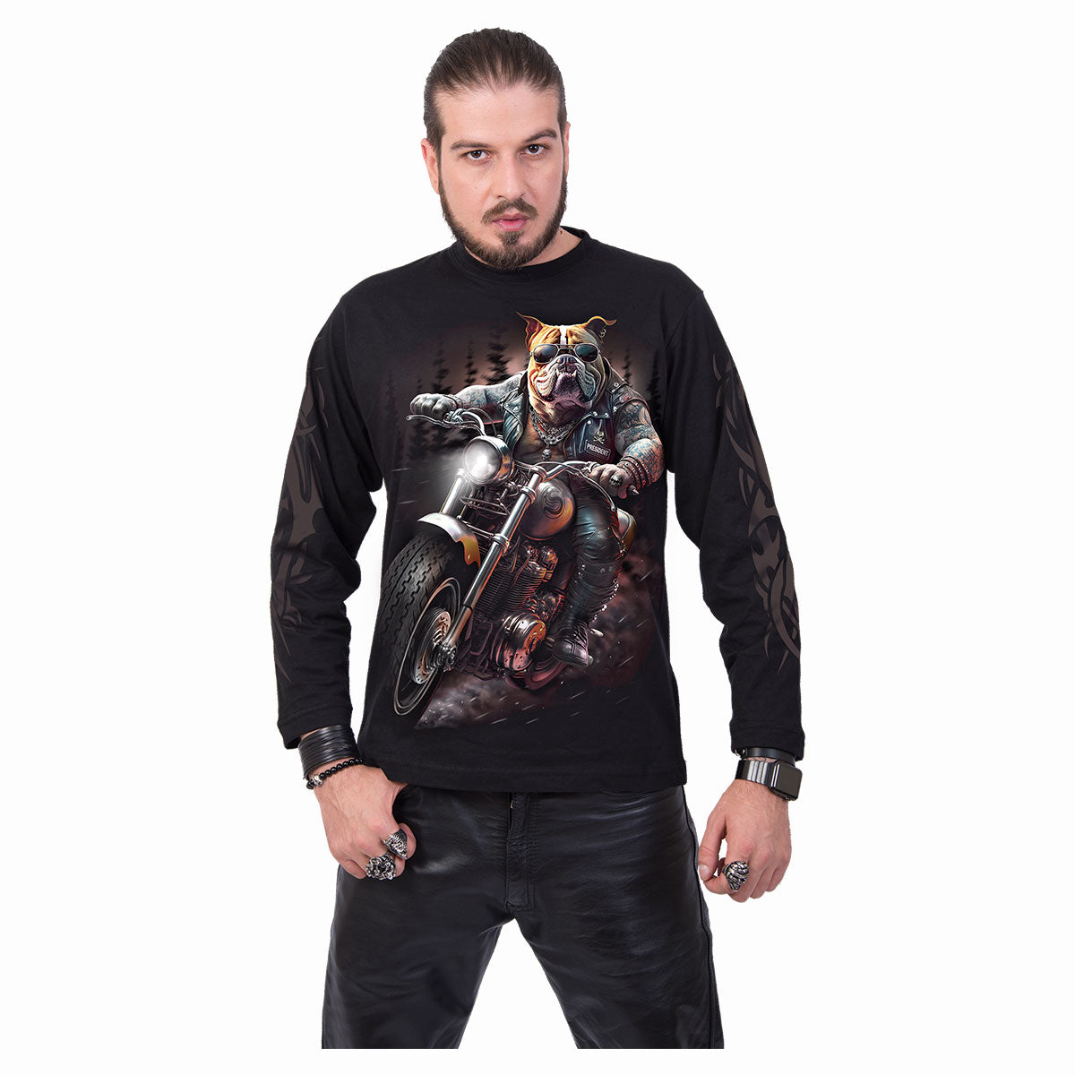 Long-Sleeved T-shirt Spiral Top Dog
