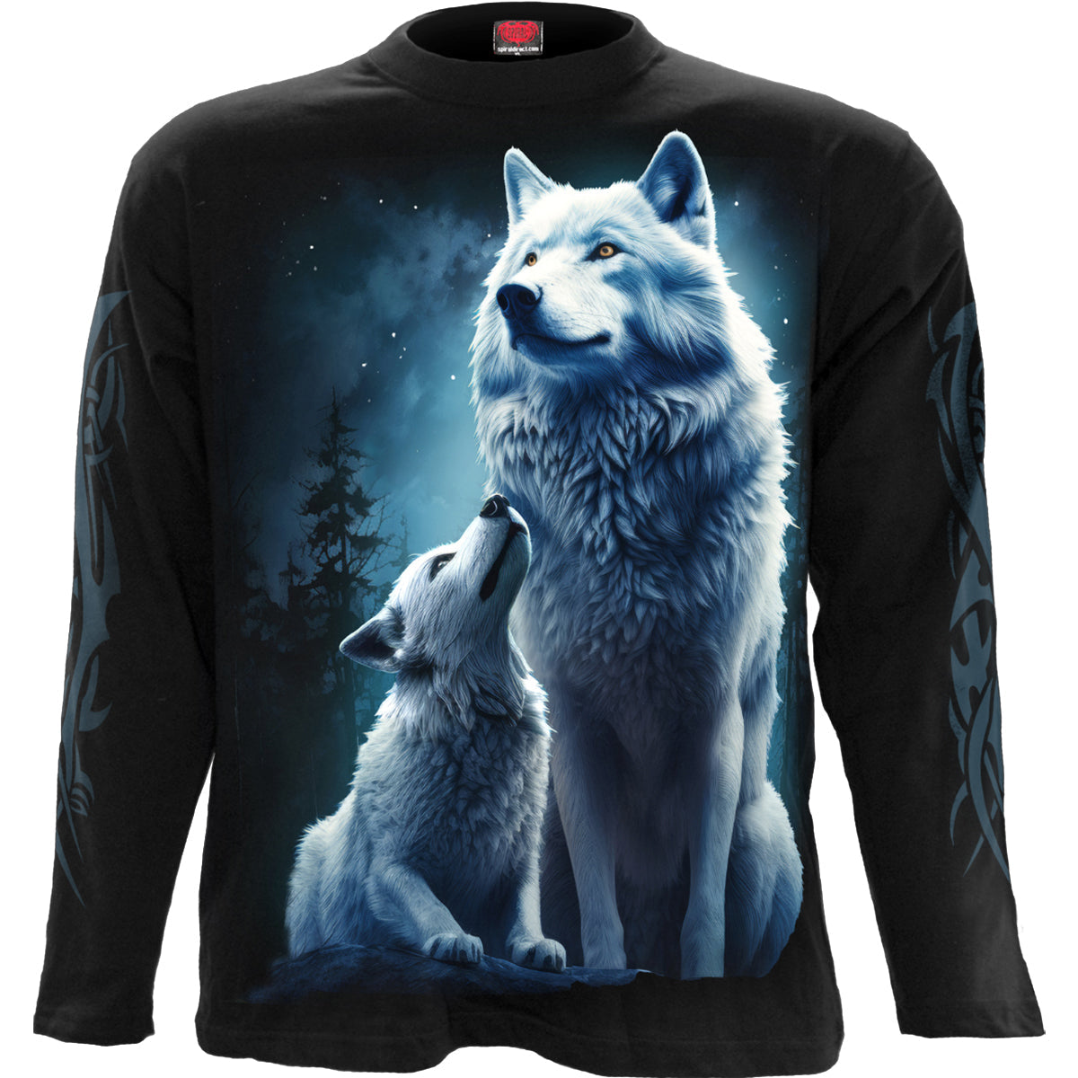 Langarm-T-Shirt Spiral Wolf Guardian