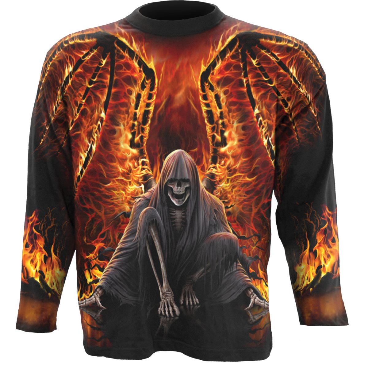 Long-Sleeved T-shirt Spiral Flaming Death