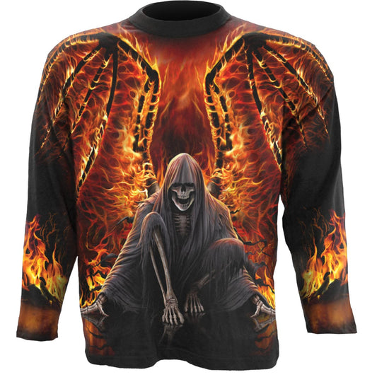 Long-Sleeved T-shirt Spiral Flaming Death